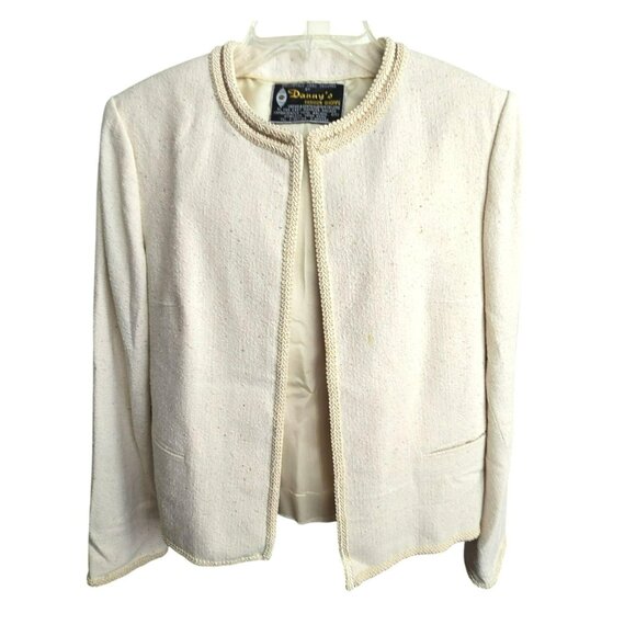 Dannys Fashion Hong Kong Womens Suit Set Jacket Skirt Hand Tailored Beige HS172 - Picture 13 of 16